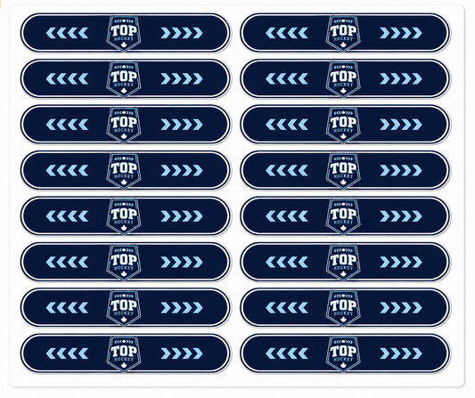Name Bar Stickers — Custom Name, Number & Logo Strips